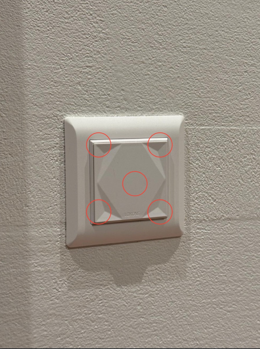 Light switch panel — five buttons in one plate